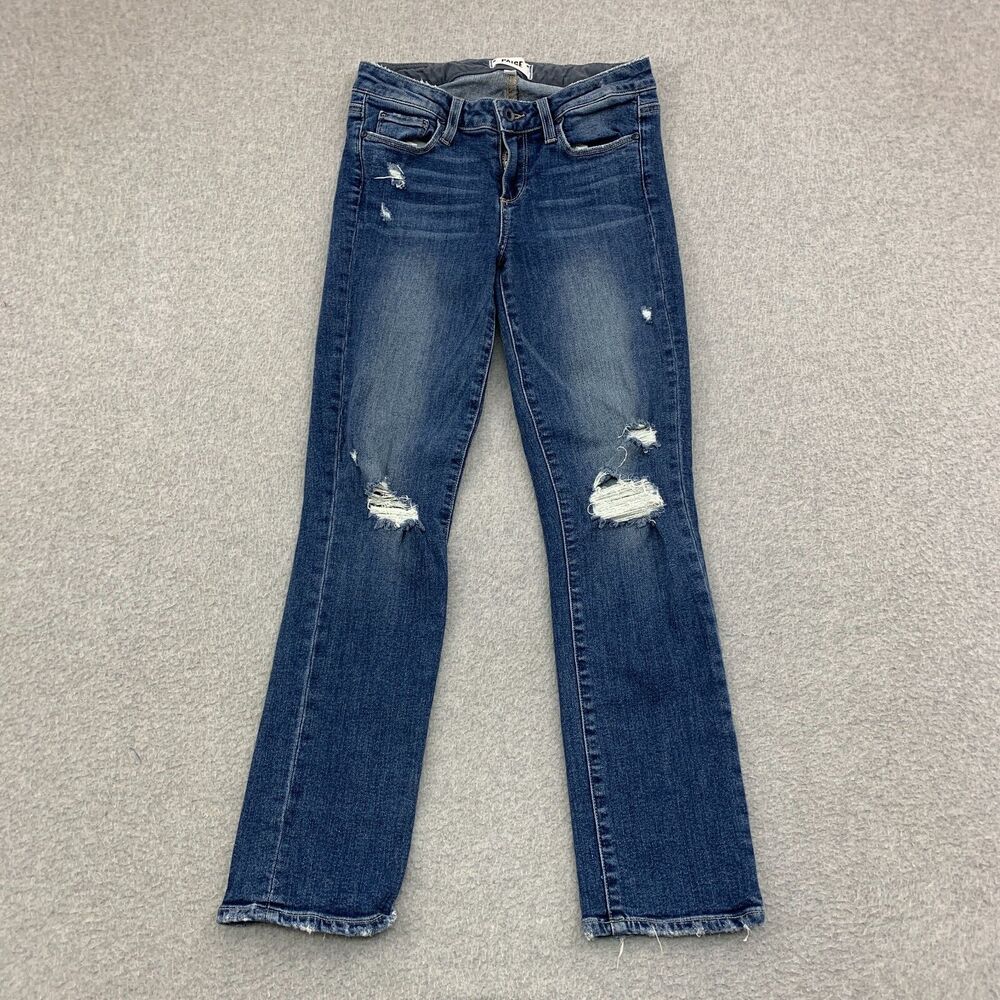 Paige Jeans Womens Size 26 Mike Straight Stretch Distressed Denim